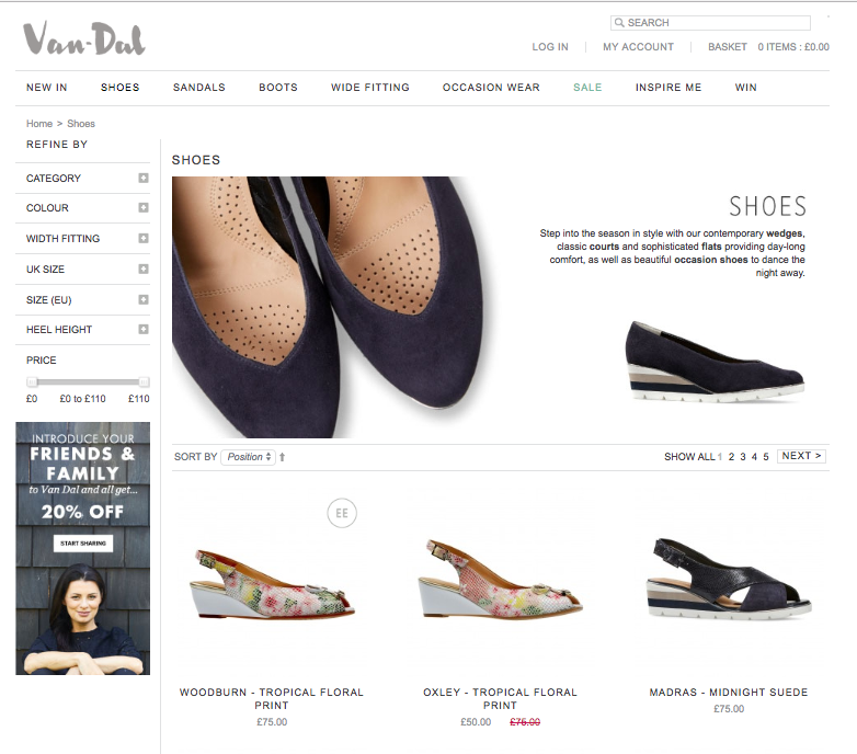 Fashion Examples - van dal shoes main show page black wedge shoes