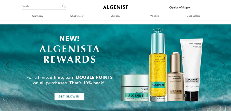 Algenista Rewards homepage CTA