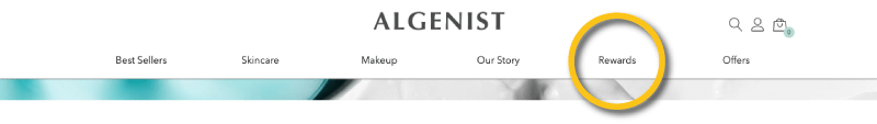 Algenist navigation bar CTA