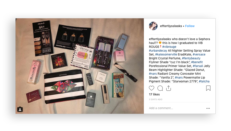 Sephora VIB Rouge status Instagram post