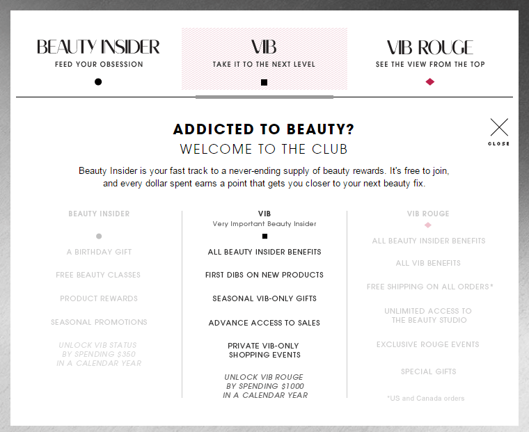 Exclusive Rewards Beauty VIB Sephora