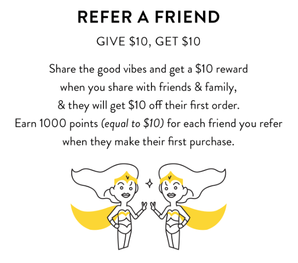Examples Food and Beverage - happyway refer a friend give $10 get $10
