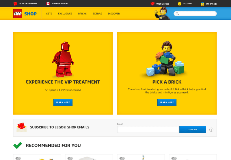 customer motivations fatigue lego home page