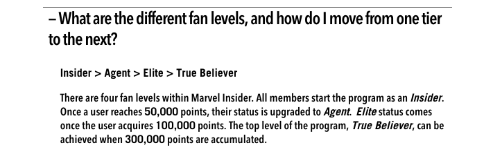 marvel insider faq tiers