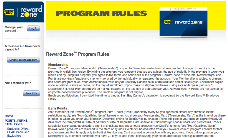 reward zone program rules