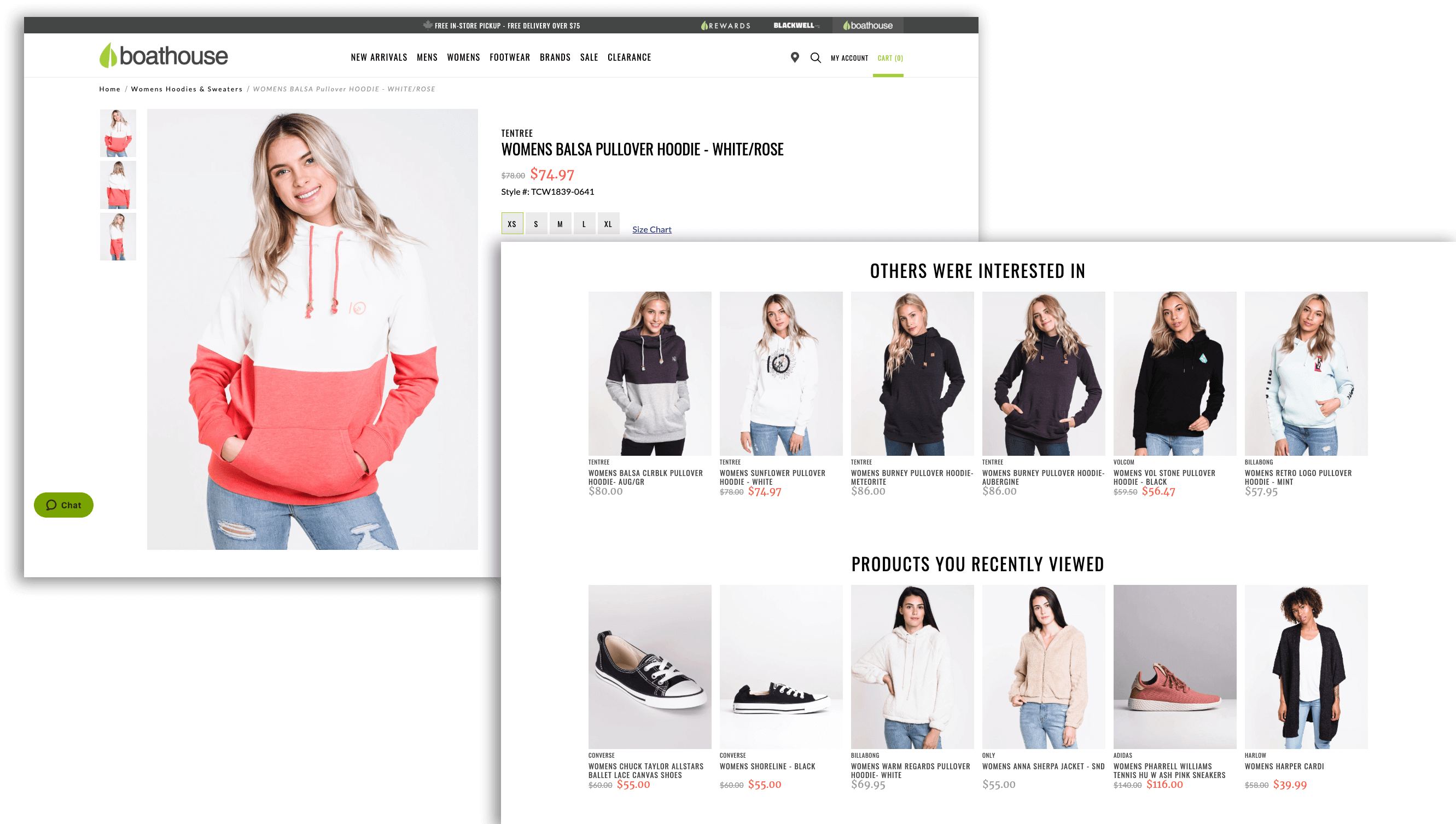 personalization tactics - boathouse product recommendations overlap