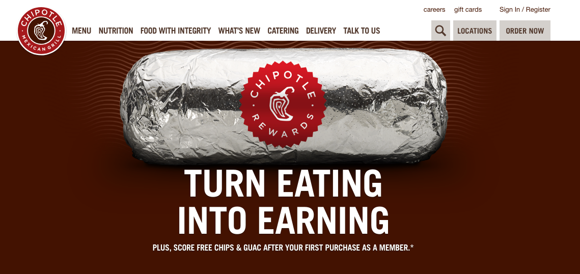 Best Rewards of 2018 - Chipotle rewards home