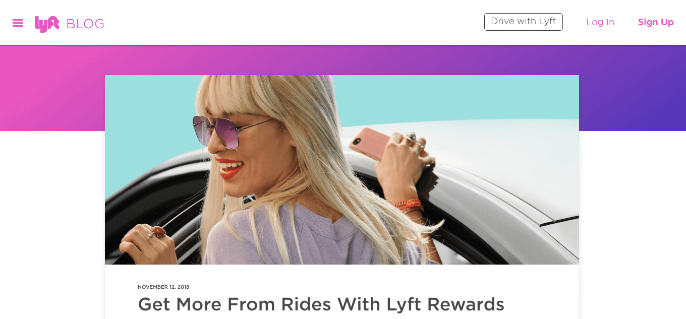 Best Rewards of 2018 - Lyft Rewards blog post