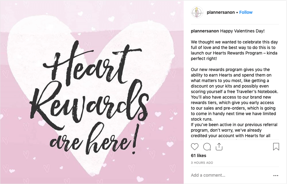 Planners Anonymous Instagram announcement