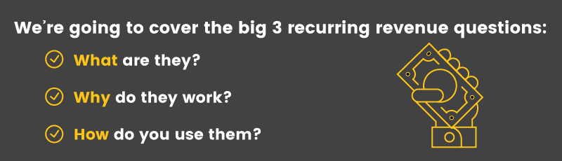 We're tackling the big three recurring revenue questions: What, Why and How.