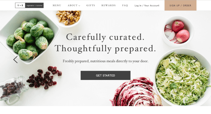 color psychology vegetable and butcher homepage