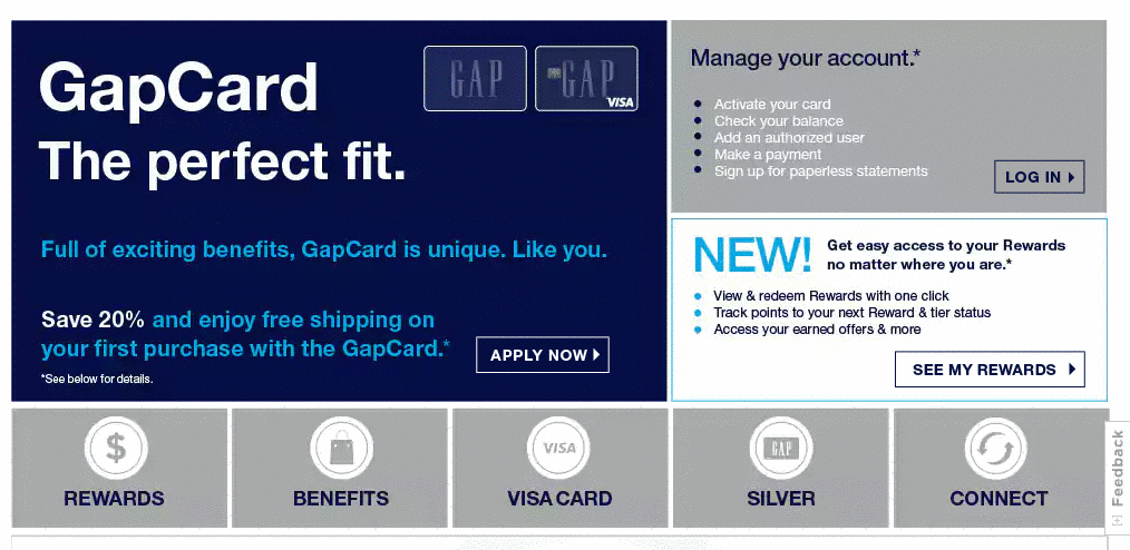 Gap Visa Card, Banana Republic, Old Navy, Athleta