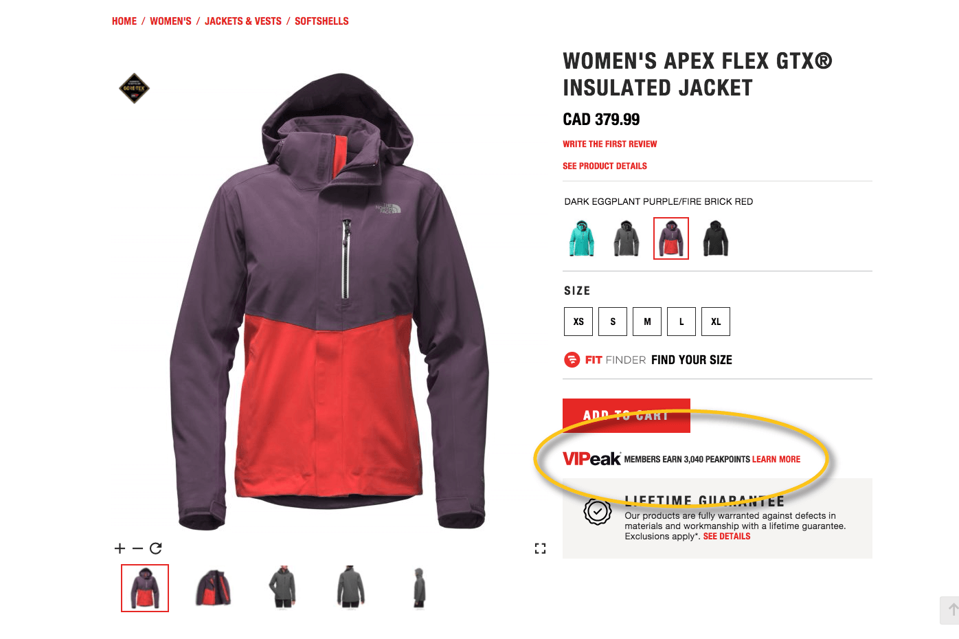 vipeak rewards product page