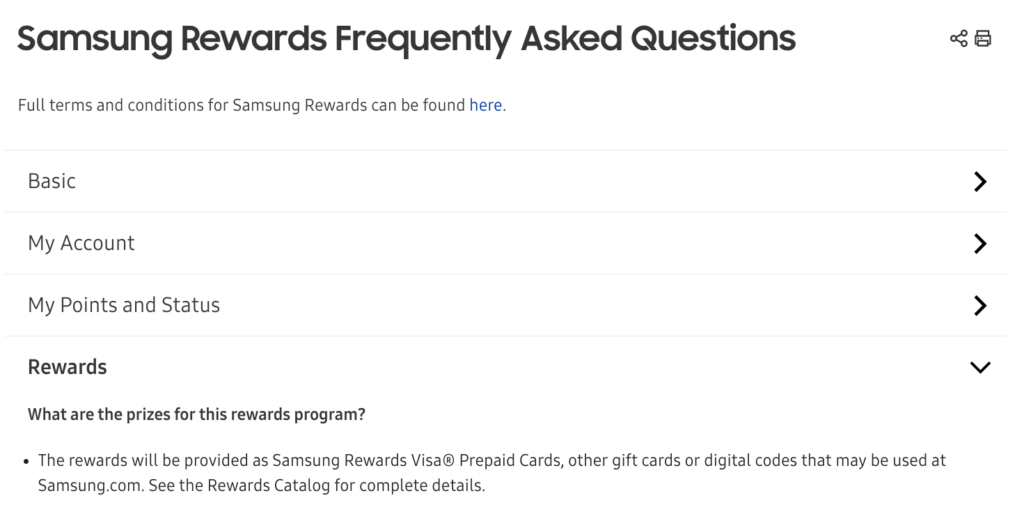 Samsung Rewards Frequently Asked Questions