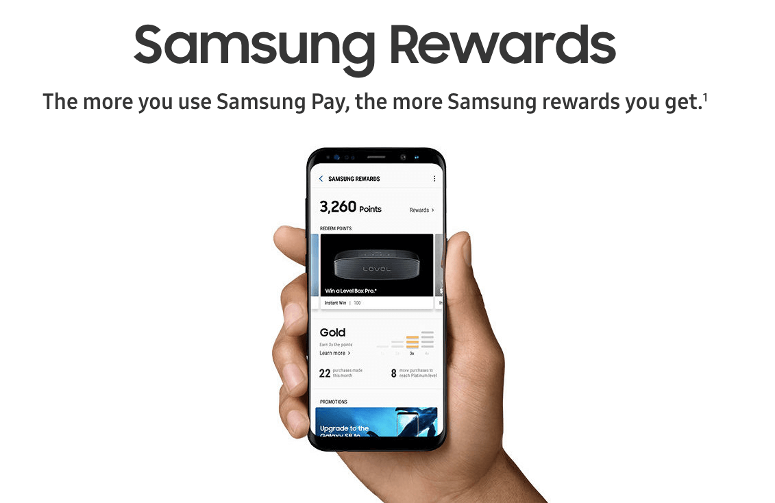 With Samsung Rewards the more you use Samsung Pay the more you earn