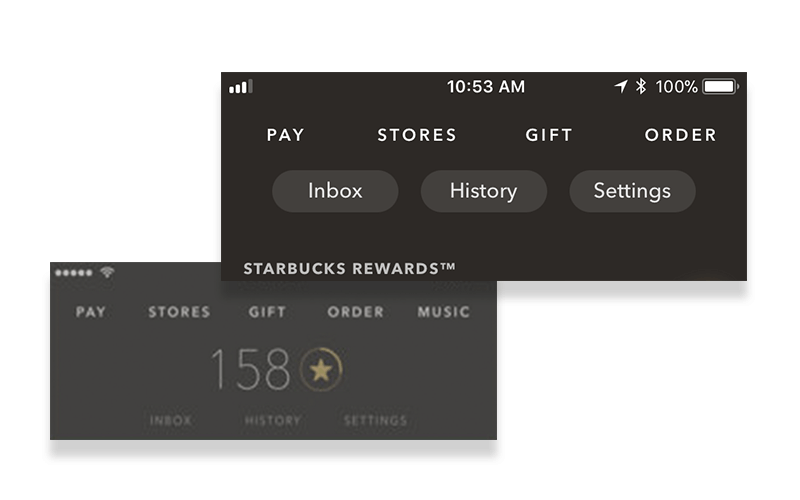 Starbucks New App Navigation