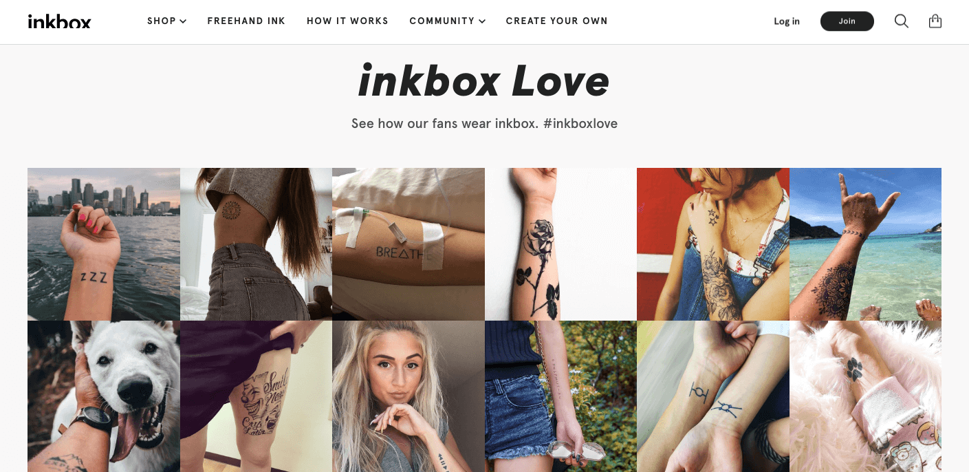 Creative Rewards Program Names Inkbox #inkboxlove instagram temporary tatoos