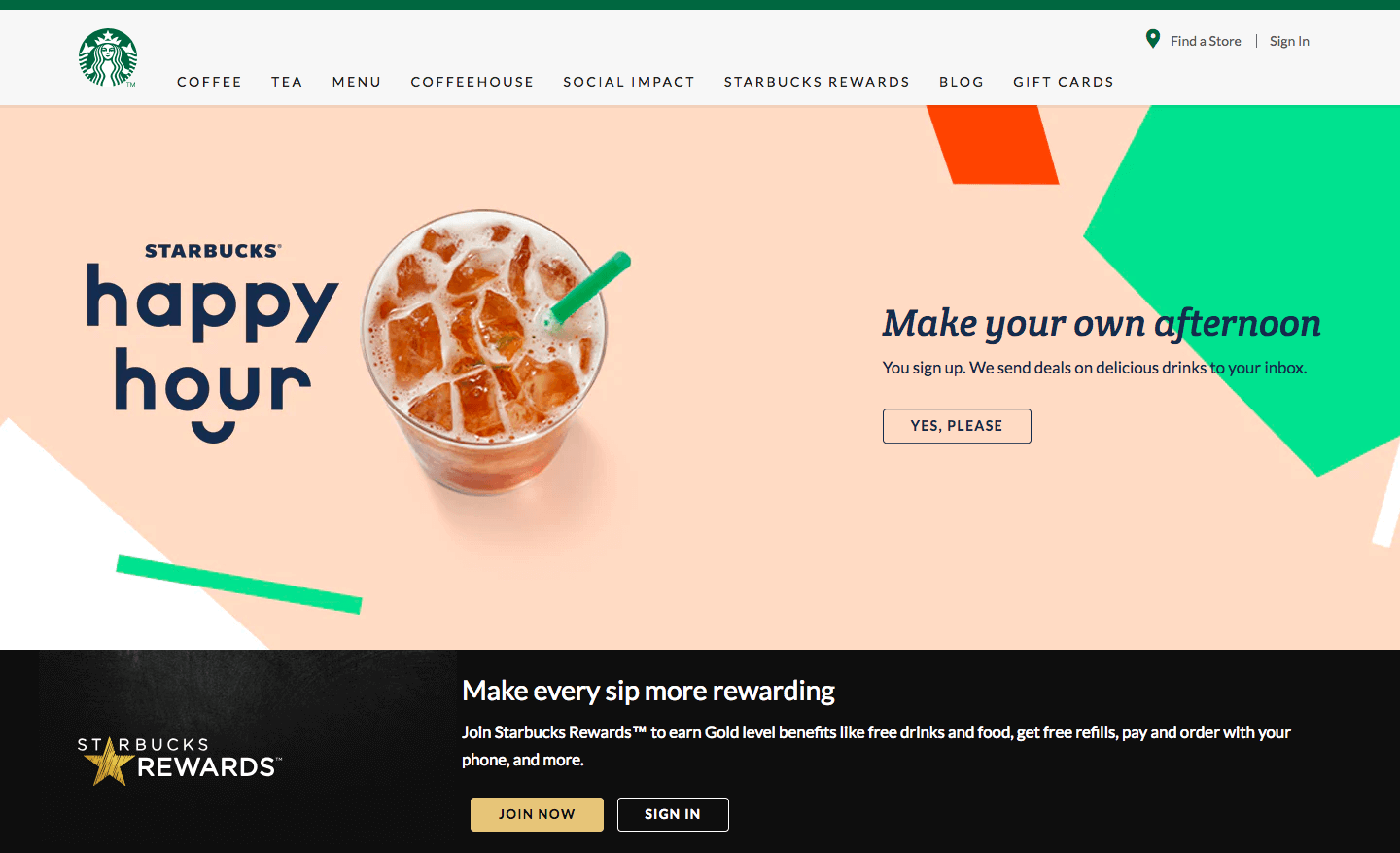 Best Customer Experiences Starbucks Homepage