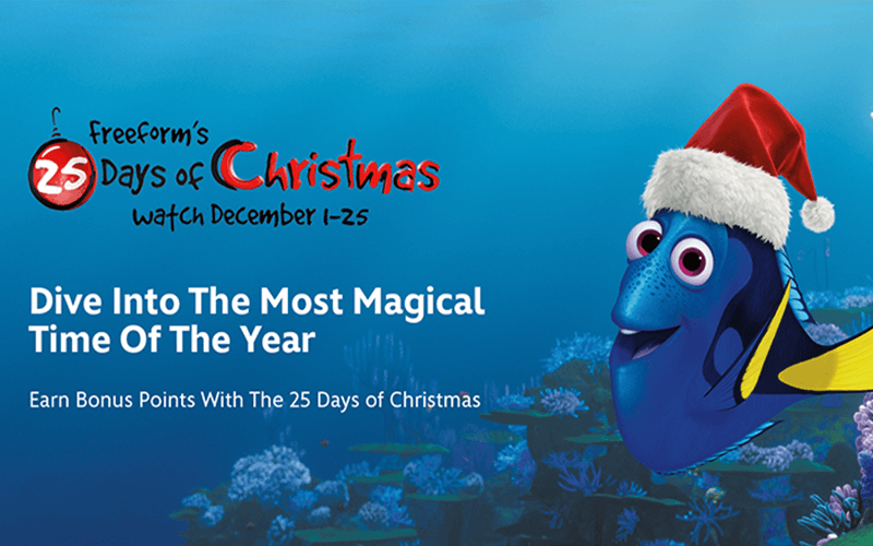 Freeform 25 days of christmas promtion with disney