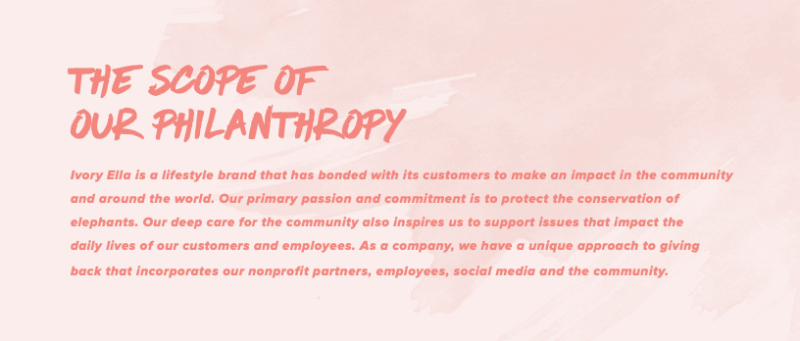 ivory ella philanthropy statement