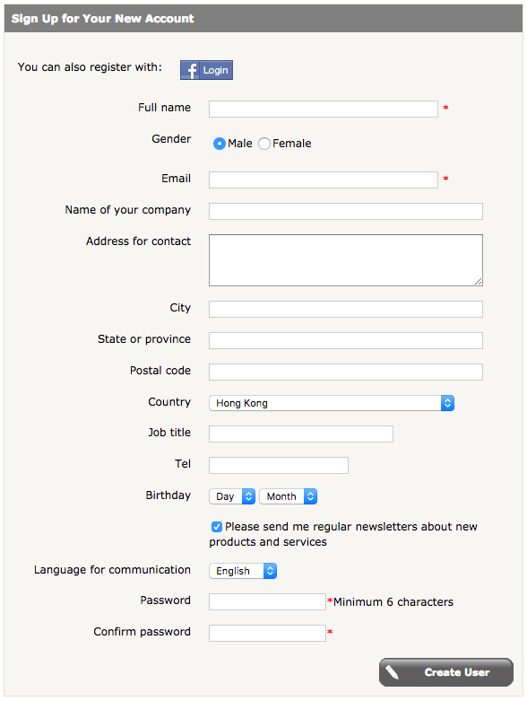 A long account creation form is one of the key reasons for shopping cart abandonment