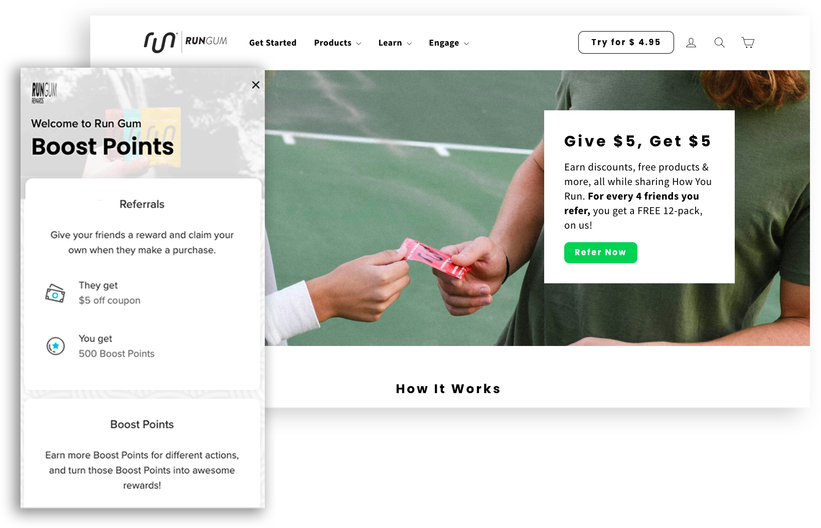 RUNGUM Give 5 Get 5 Explainer Page