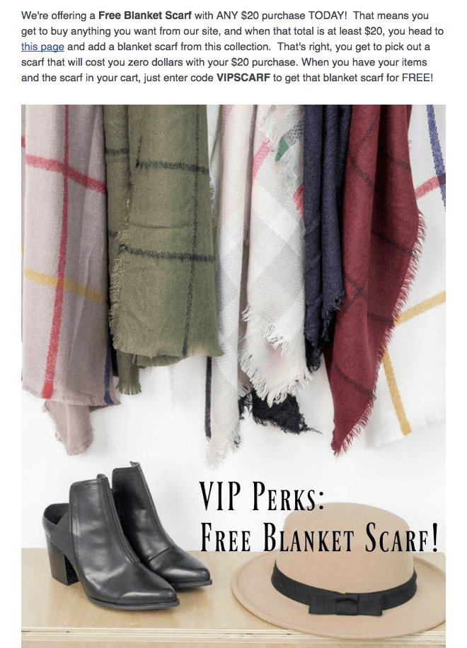 Cents of Style VIP free scarf reward