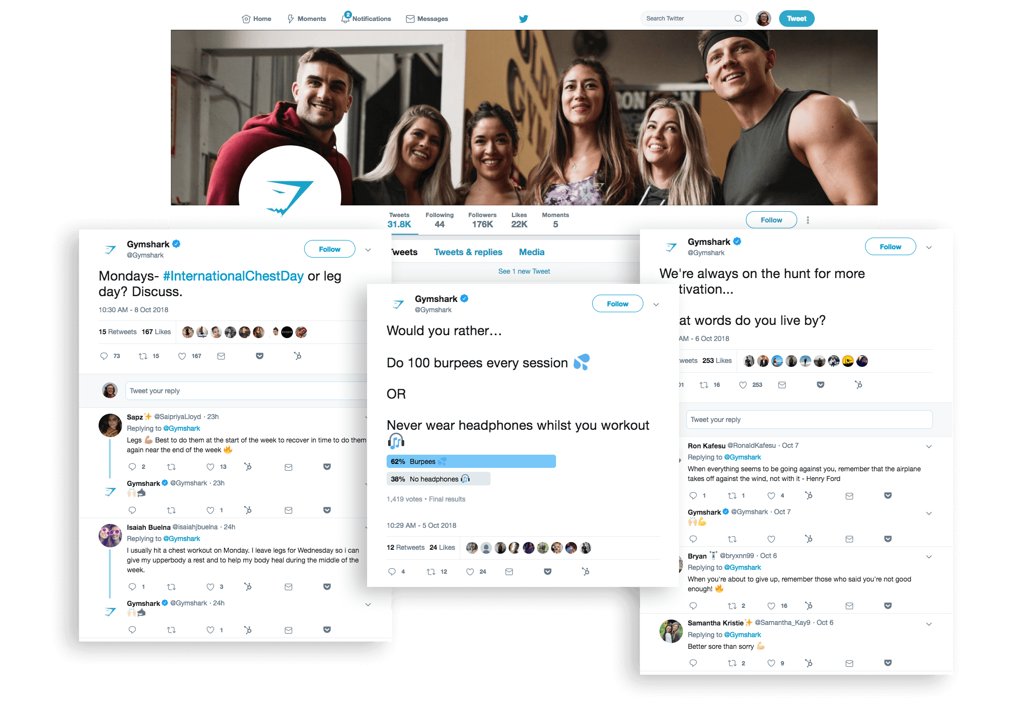 conversational commerce gymshark twitter