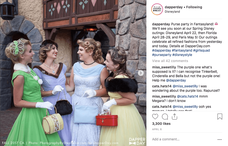 Best Brand Communities - Disney Dapper Day cosplay women in fancy costumes