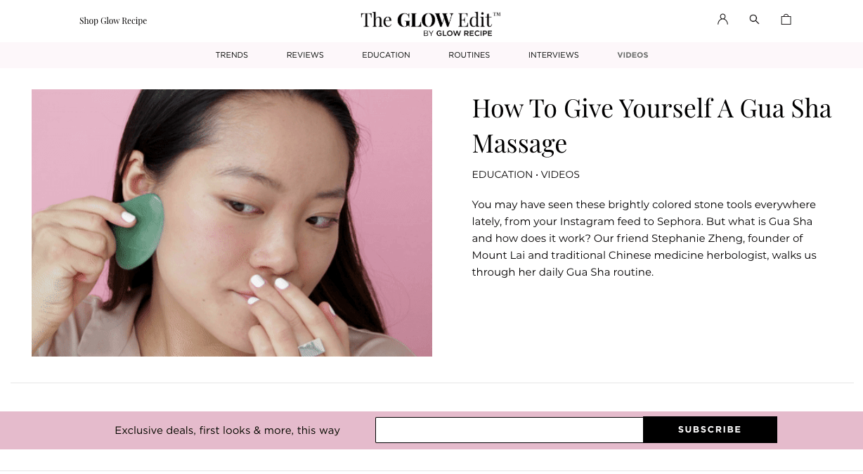 best brand communities - glow recipe blog