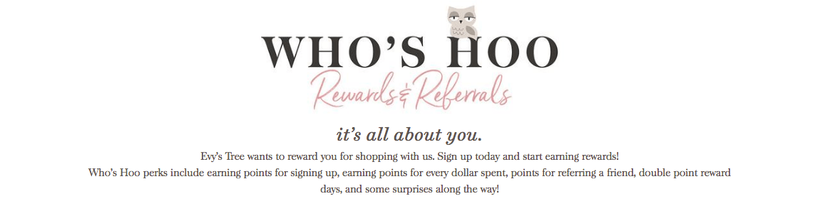 evy's tree who's hoo rewards & referrals logo