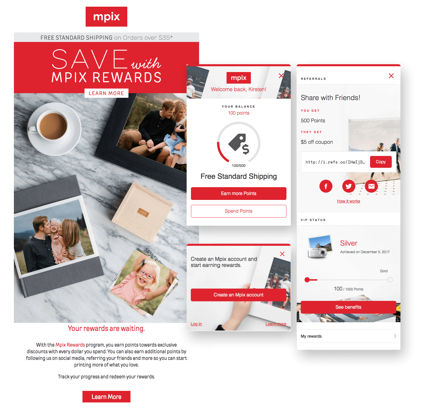 Mpix rewards panel and marketing email
