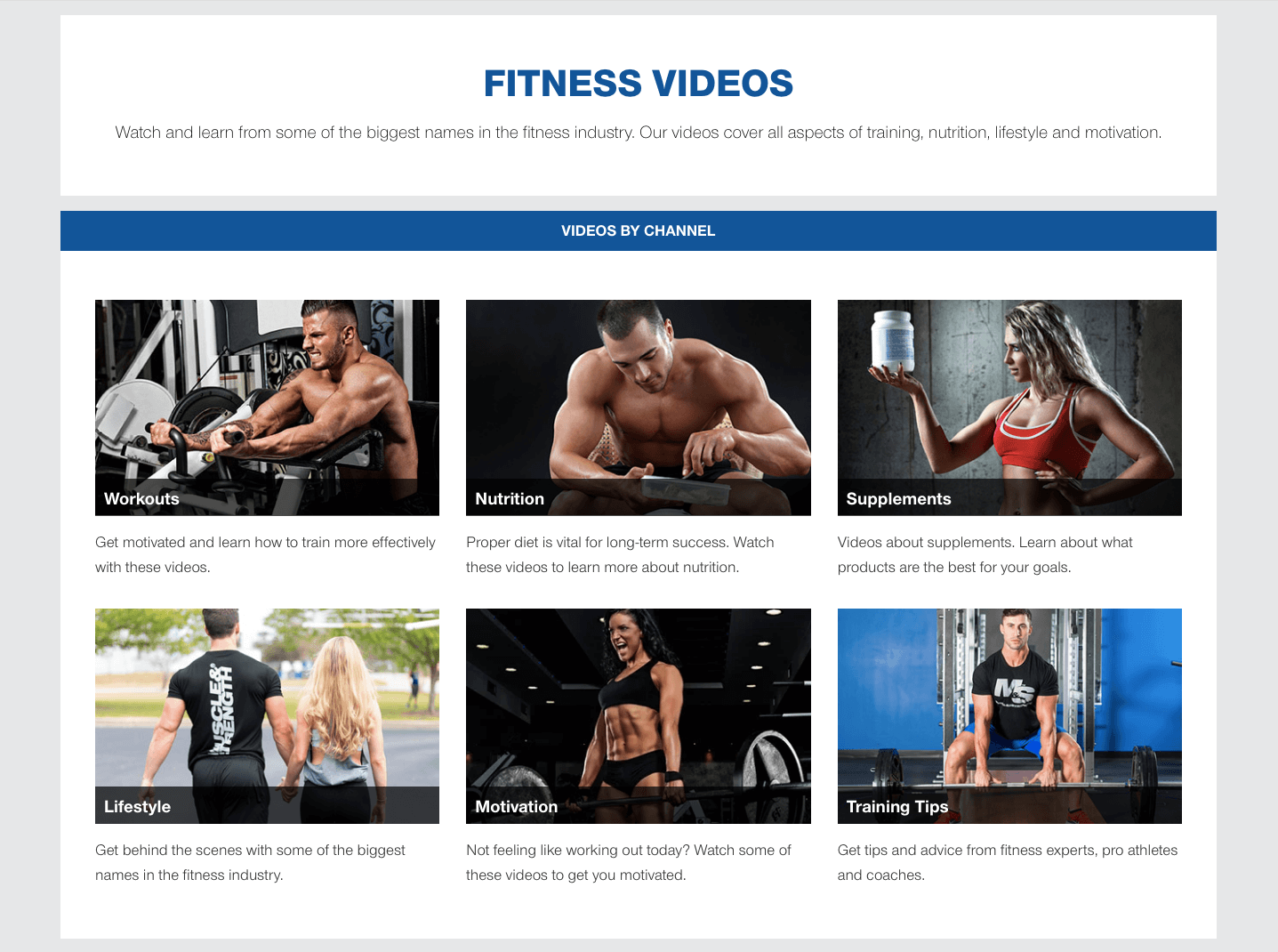 Muscle & Strength fitness videos