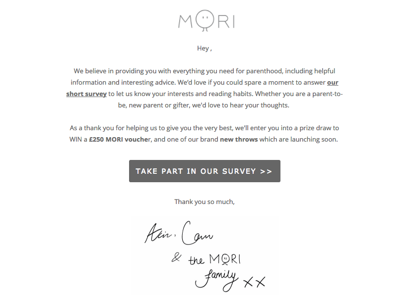 How to Turn Customer into Brand Advocates -Mori Feedback survey prompt