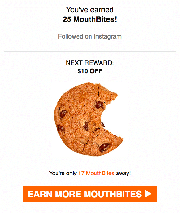 Mouth Reward Program Point Reminder Email Example