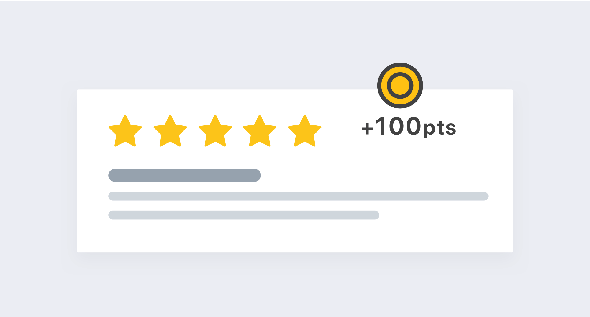 Mockup of rewarding customers for a review