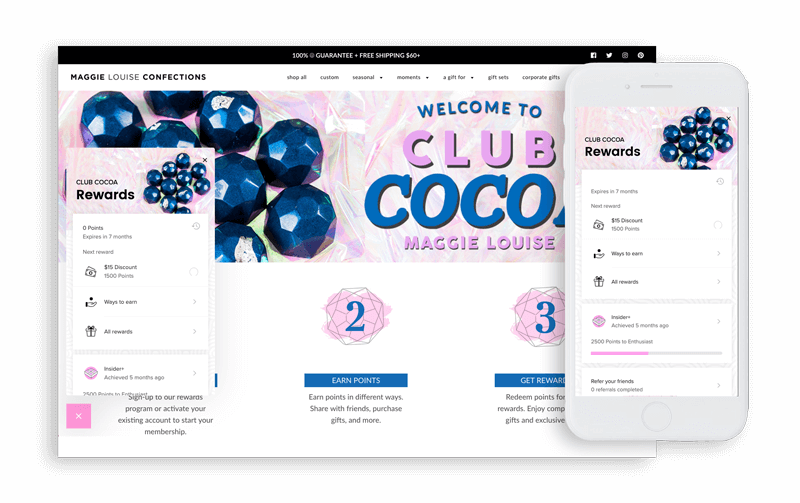 Maggie Louise Confections mobile rewards experience