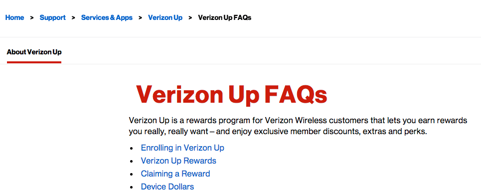 Verizon Up Rewards - Frequently asked questions