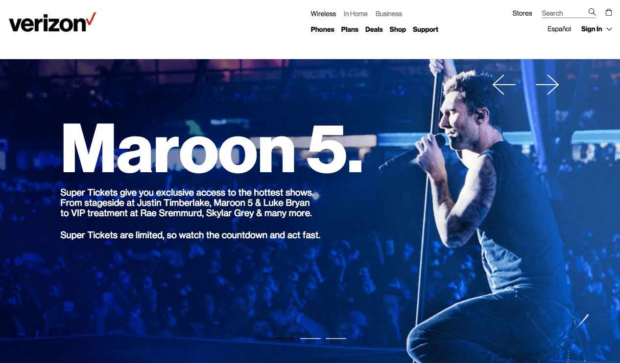 Verizon Up Rewards - Super Ticket to see Maroon 5