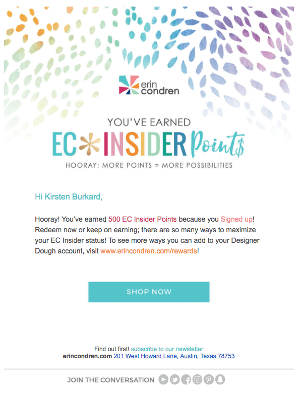 erin condren welcome points email