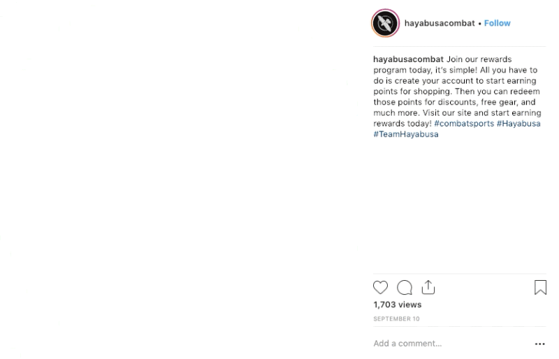Hayabusa Fight rewards launch Instagram