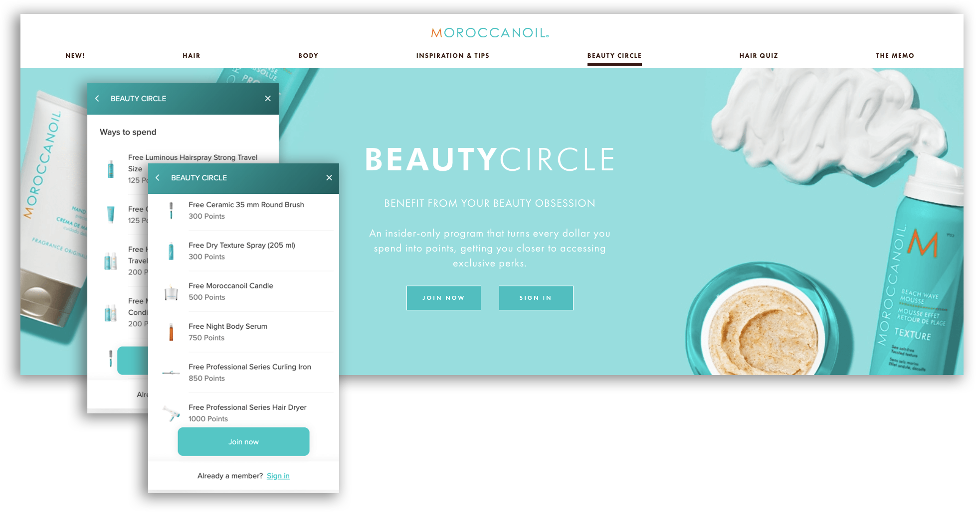 luxury brands - moroccanoil beauty circle boutique overlap