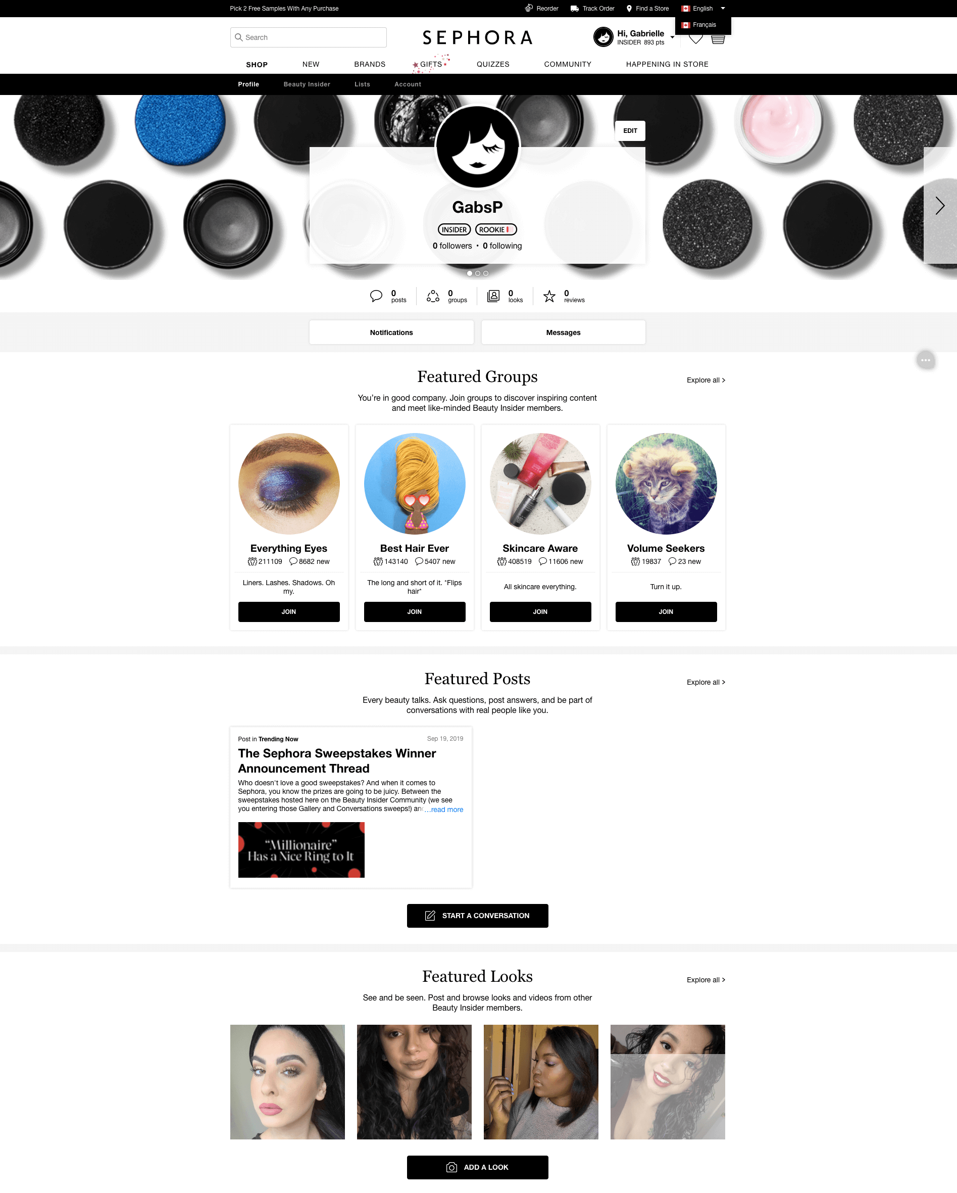 luxury brands - sephora beauty insider profile