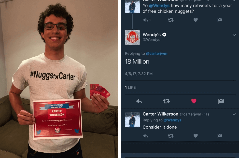 customer engagement campaigns - wendys nuggsforcarter