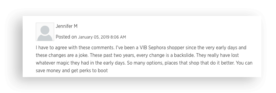 Sephora customer feedback
