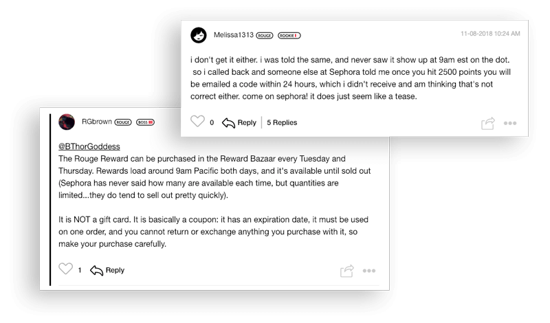 Customer feedback on Rouge Rewards