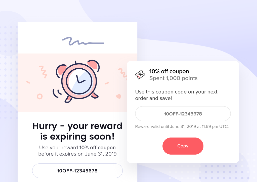 Reward expiry - panel and email