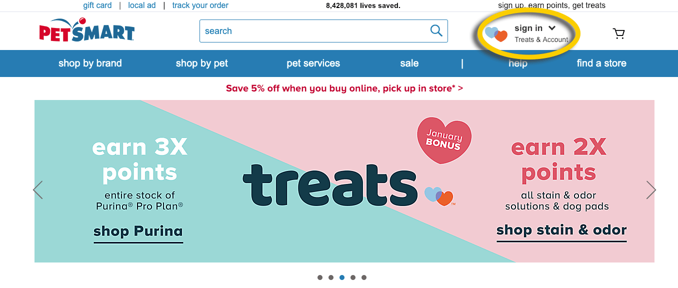 Earn 3x Treats Points during PetSmart's Anything for Dogs Month