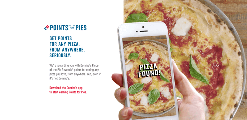 Domino's Points for Pies landing page