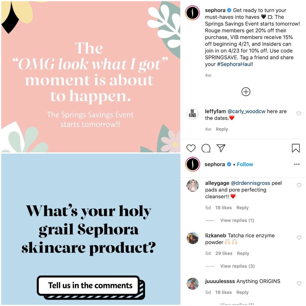 Loyalty in Beauty and Cosmetics - Sephora social media engagemnt